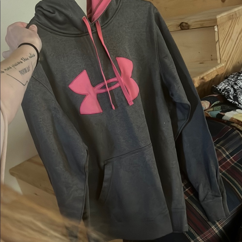Under Armour Gray and Pink Hoodie